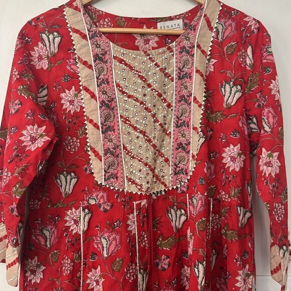 Renata by renata gasparian Floral Midi Dress M - Picture 2 of 8